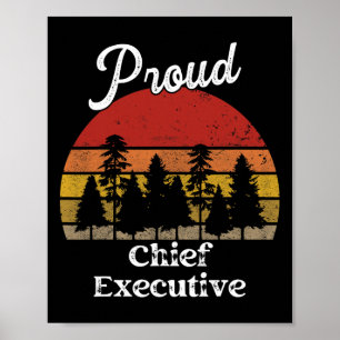 Funny Chief Executive Shirts Job Title Professions Poster