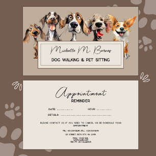 Funny Chien Chien Walker Groomer Carte de rendez-v