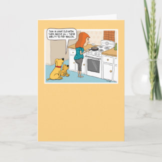 Funny Chiens Love Bacon carte d'anniversaire