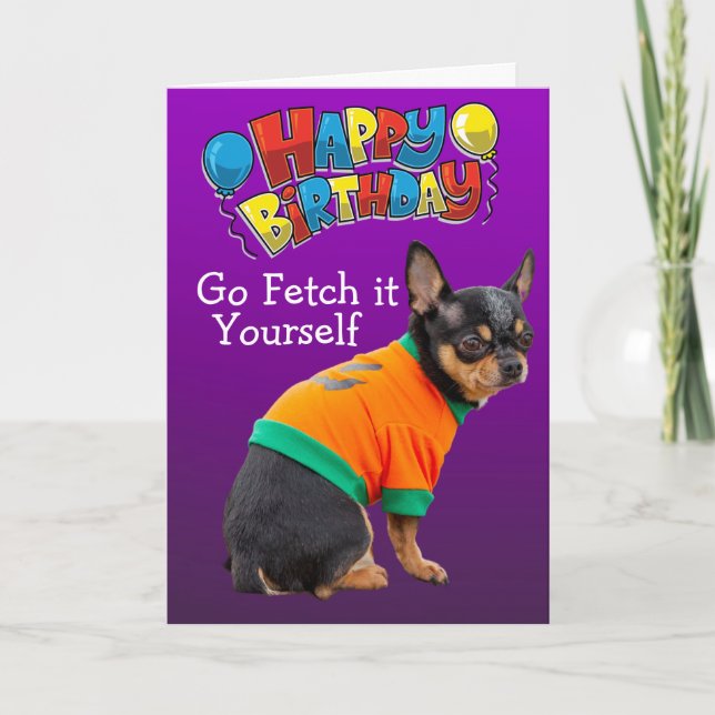 Funny Chihuahua carte d'anniversaire pour chien (Devant)