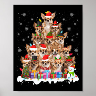 Funny Chihuahua Christmas Lights Tree Dog Lover Xm Poster