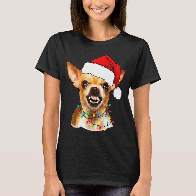 Funny Chihuahua Christmas Shirt For Dog Lovers Wom (Front)