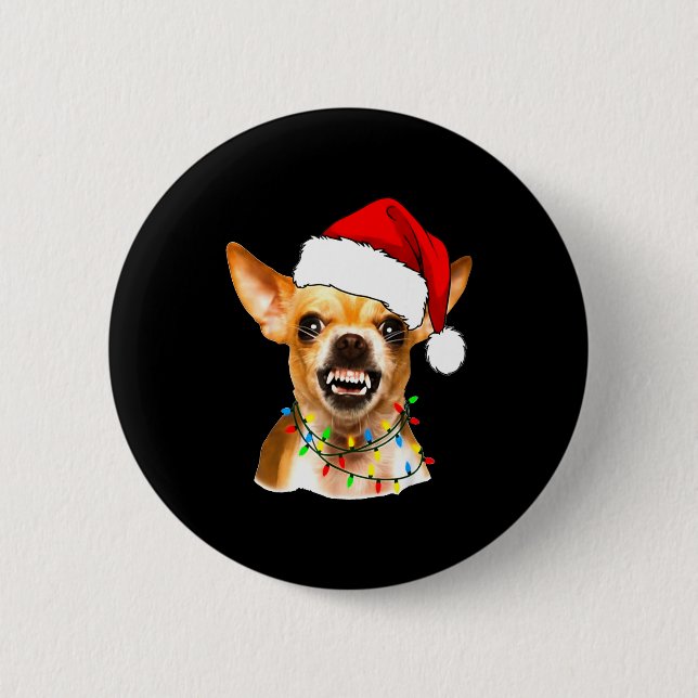 Funny Chihuahua Christmas Shirt For Dog Lovers Wom 2 Inch Round Button (Front)