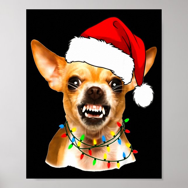 Funny Chihuahua Christmas Shirt For Dog Lovers Wom Poster (Front)