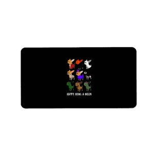 Funny Chihuahua Dog Halloween Happy Halloween Label