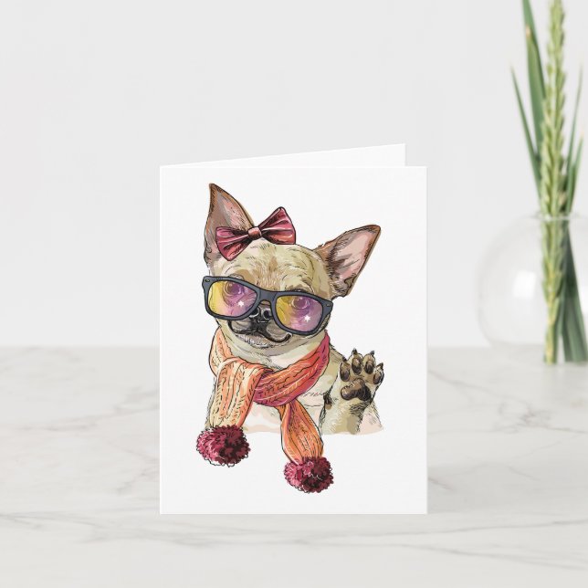 Funny Chihuahua Dog  Save The Date Announcement (Front)