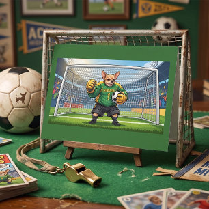 Funny Chihuahua Dog Soccer Goalie Thank You Card