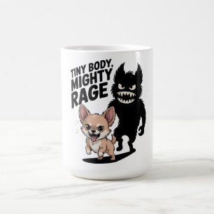 Funny Chihuahua Dog "Tiny Body, Mighty Rage" Coffee Mug