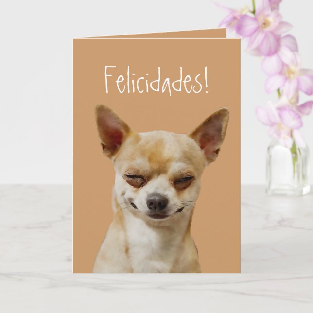 Funny Chihuahua Dog to Customize for a Birthday Card (Orchid)