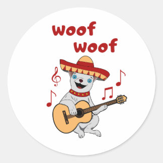 Funny Chihuahua Dog Wearing a Sombrero. Funny Classic Round Sticker
