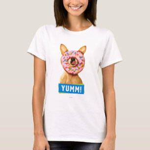 Funny Chihuahua Dog with Sprinkle Doughnut on Nose T-Shirt