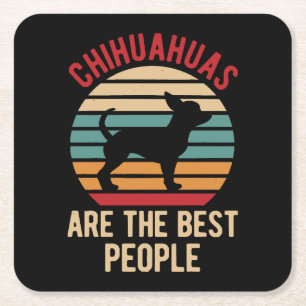 Funny Chihuahua Dogs Gift Square Paper Coaster