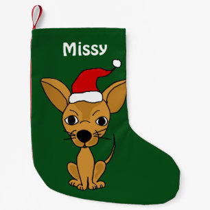 Funny Chihuahua in Santa Hat Christmas Stocking