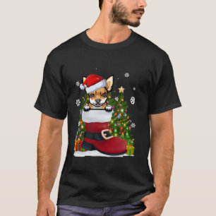 Funny Chihuahua in the Shoe Santa Hat Ugly Christm T-Shirt