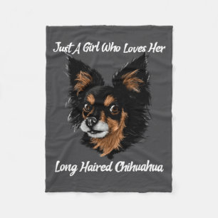 Funny Chihuahua Just A Girl  Fleece Blanket