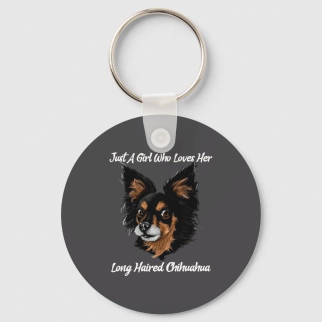 Funny Chihuahua Just A Girl  Keychain (Front)
