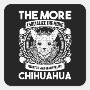 Funny Chihuahua Mom Puppy Dog Dad Cartoon Puppies Square Sticker