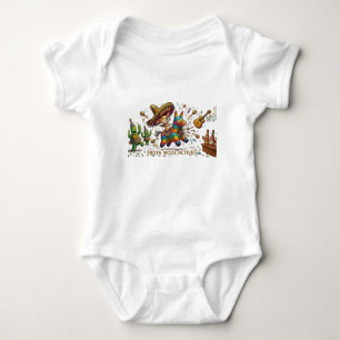 Funny Chihuahua Riding Piñata Fiesta Birthday Baby Bodysuit
