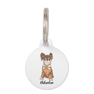 Funny chihuahua wearing hoodie pet tag