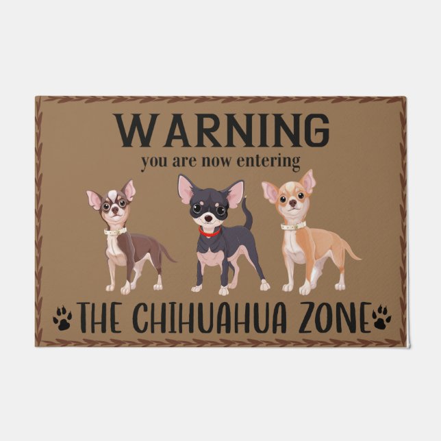 Funny Chihuahua Zone Doormat, Chihuahua House Doormat (Front)
