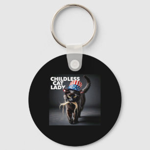 Funny Childless Cat Lady Trump Hair Easy Halloween Keychain