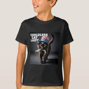 Funny Childless Cat Lady Trump Hair Easy Halloween T-Shirt