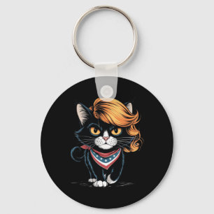 Funny Childless Cat Lady With Trump Hair Vote Kama Keychain