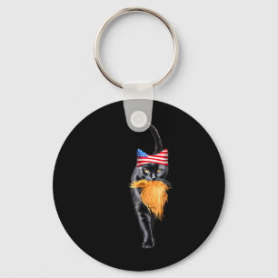 Funny Childless Cat Lady With Trump Hair Vote Kama Keychain