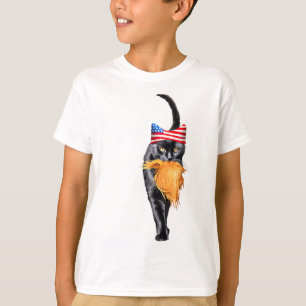Funny Childless Cat Lady With Trump Hair Vote Kama T-Shirt