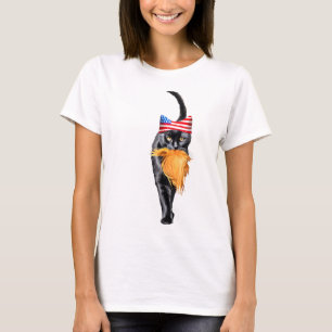 Funny Childless Cat Lady With Trump Hair Vote Kama T-Shirt
