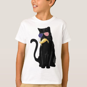 Funny Childless Cat Lady With Trump Hair Vote Kama T-Shirt