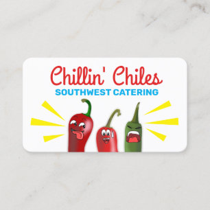 Funny chile chili peppers southwest Mexican food Business Card