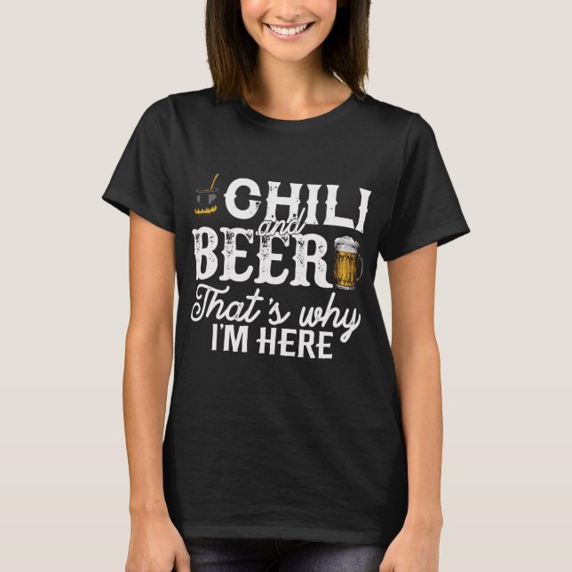 Funny Chili Cook Off Party Beer T-Shirt (Front)