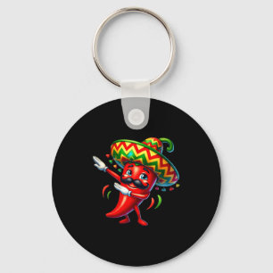 Funny chili dabbing cinco de mayo boys kids mexica keychain