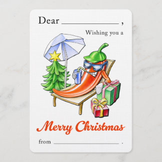 Funny Chili Merry Christmas Fill-in By Hand Cute Invitation