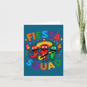 Funny chili peppers fiesta squad cinco de mayo card