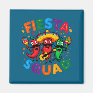 Funny chili peppers fiesta squad cinco de mayo magnet