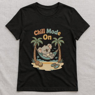 Funny Chill Mode Tee; Cute Koala Hammock Beach T-Shirt