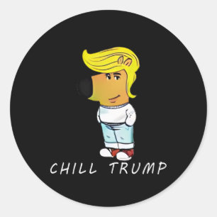 Funny Chill Trump Meme Men Women Teen  Classic Round Sticker