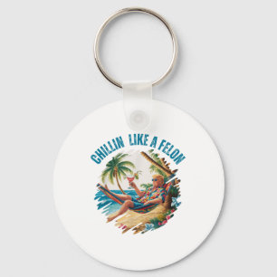 Funny Chillin Like A Felon Summer 2024 2024 Trump Keychain
