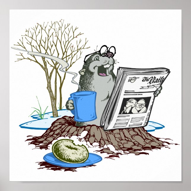 Funny Chillin' Out Groundhog Poster (Front)