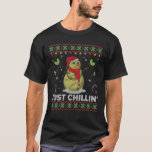 Funny Chillin' Snowman Softball Ball Ugly Christma T-Shirt<br><div class="desc">This "Funny Chillin' Snowman Softball Ball Santa Hat Christma Gift for Softball Player" Ugly Sweater. Please click through our Brand Name for other style.</div>