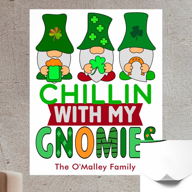 Funny Chillin with My Gnomies St Patricks Day Poster (Funny Chillin with My Gnomies St Patricks Day Poster)