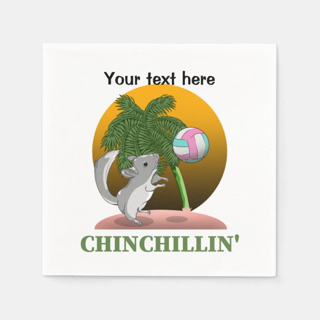 Funny Chinchilla Chinchillin' Napkin (Front)