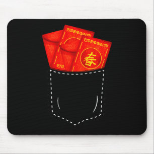 Funny Chinese New Year Fake Cket Red Envelopes Luc Mouse Pad