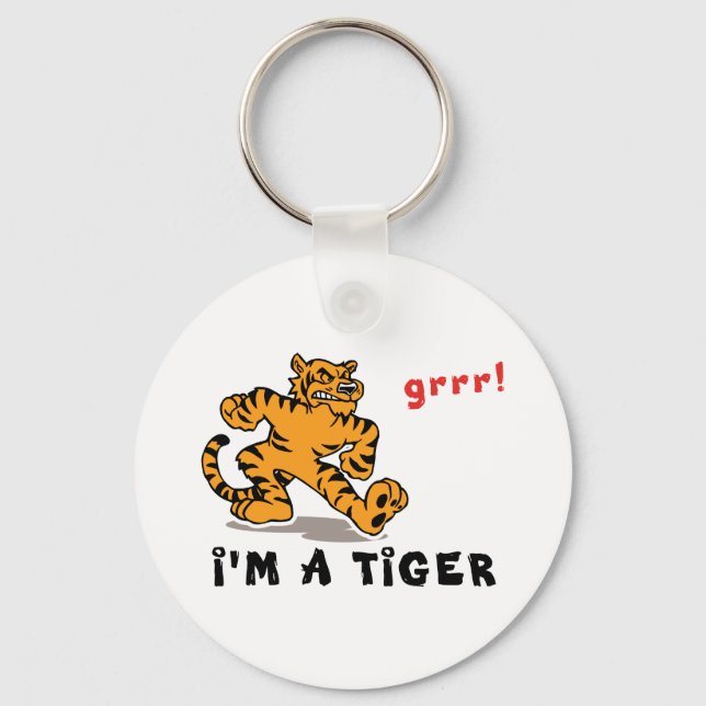 Funny Chinese Zodiac Tiger Keychain (Front)
