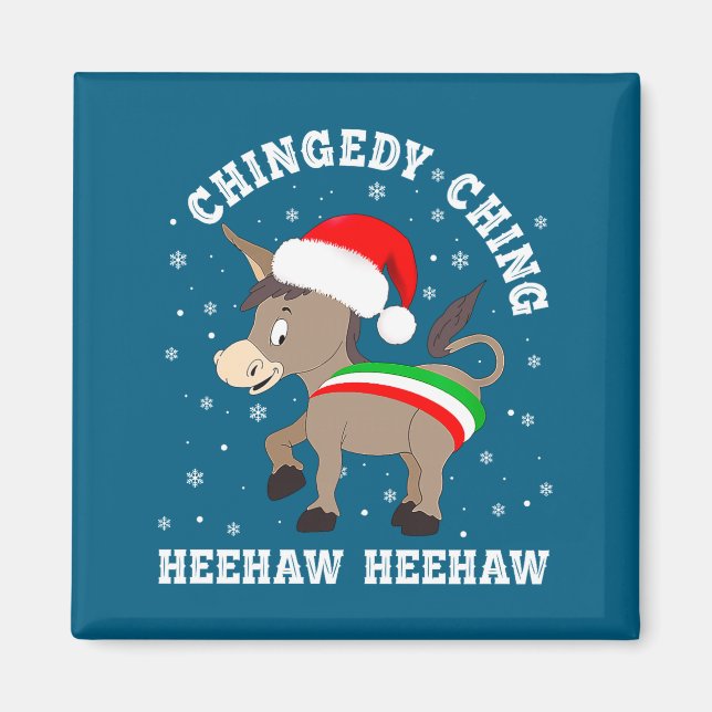 Funny Chingedy Ching Hee Haw Santa Merry Christmas Magnet (Front)