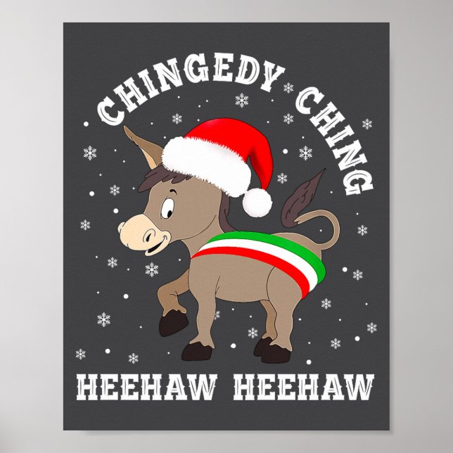 Funny Chingedy Ching Hee Haw Santa Merry Christmas Poster (Front)