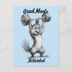 Funny Chipmunk Grad Card - Gym Mode Graduation