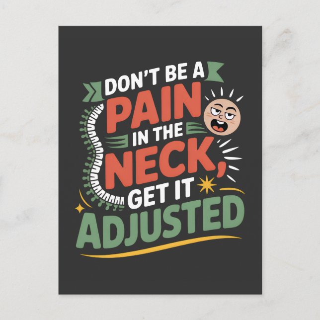 Funny Chiropractic Spine Care Quote Postcard (Front)